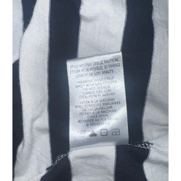 Theory Black & White Striped Top Sz S | Sleeveless V-Neck Preppy Luxury Blouse - Picture 7 of 7